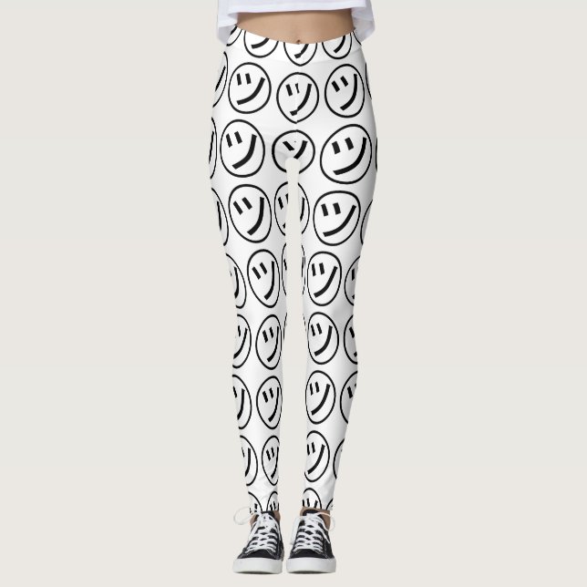 ㋡ Tsu Kana Katakana Smiling Emoji / Emoticon Leggings (Front)