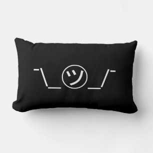 Tsu Kana Shrug Emoticon ¯\_㋡_/¯ Japanese Kaomoji Lumbar Cushion
