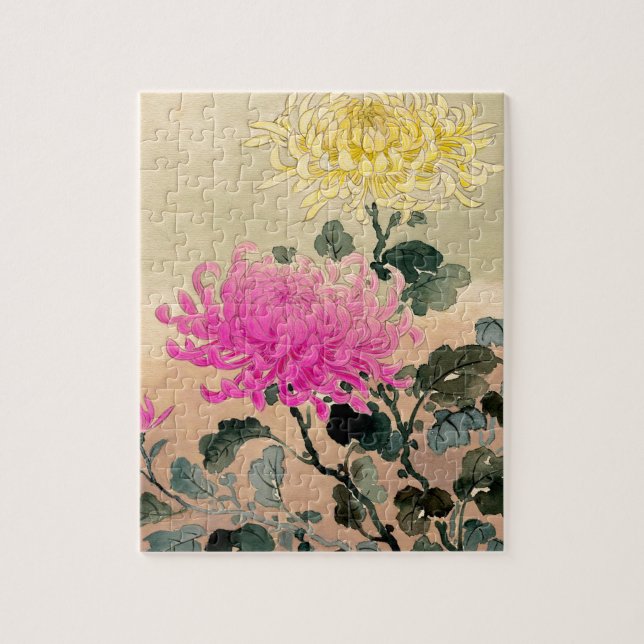 Tsuchiya Koitsu 土屋光逸 - Chrysanthemum 菊 Jigsaw Puzzle (Vertical)