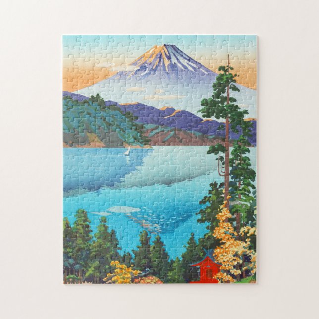 Tsuchiya Koitsu Lake Ashi in the Hakone Hills art Jigsaw Puzzle (Vertical)