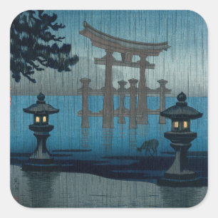 Tsuchiya Koitsu - Miyajima in the Rain Square Sticker