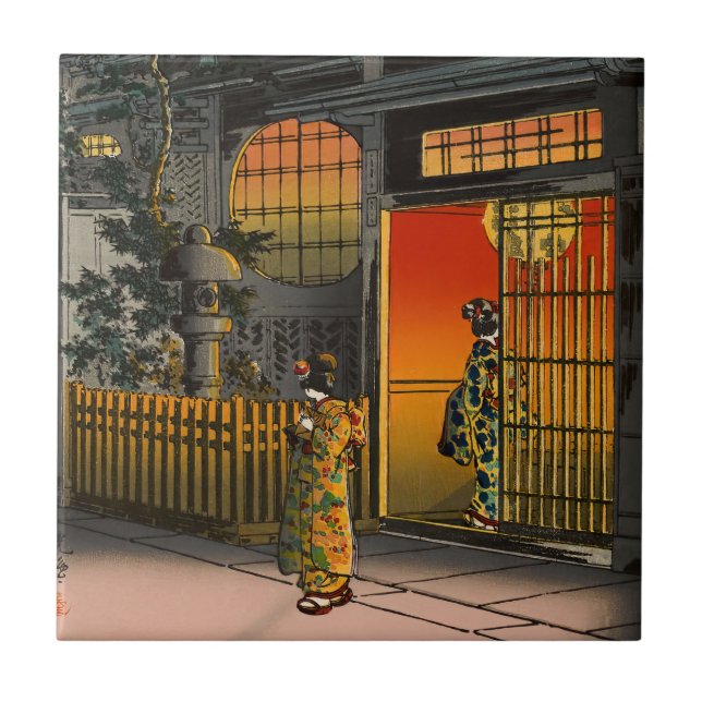 Tsuchiya Koitsu - Side Street Araki in Yotsuya Tile (Front)