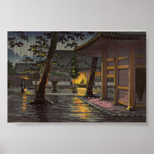 Tsuchiya Koitsu Sketches Takanawa Sengakuji Temple Poster