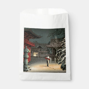 Tsuchiya Koitsu - Snow at Nezu Shrine Favour Bags