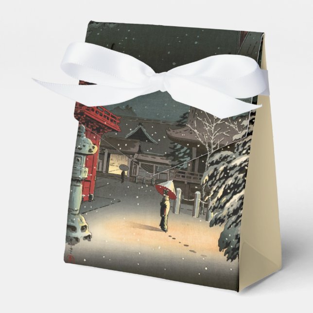 Tsuchiya Koitsu - Snow at Nezu Shrine Favour Box (Front Side)