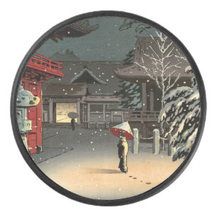 Tsuchiya Koitsu - Snow at Nezu Shrine Hockey Puck