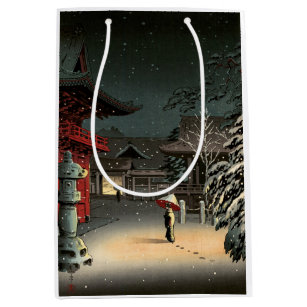 Tsuchiya Koitsu - Snow at Nezu Shrine Medium Gift Bag