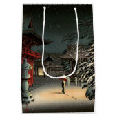 Tsuchiya Koitsu - Snow at Nezu Shrine Medium Gift Bag (Back)