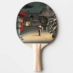 Tsuchiya Koitsu - Snow at Nezu Shrine Ping Pong Paddle
