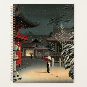 Tsuchiya Koitsu - Snow at Nezu Shrine Planner