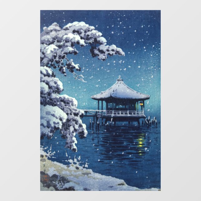 Tsuchiya Koitsu - Snow on the Ukimido at Katada (Sheet)