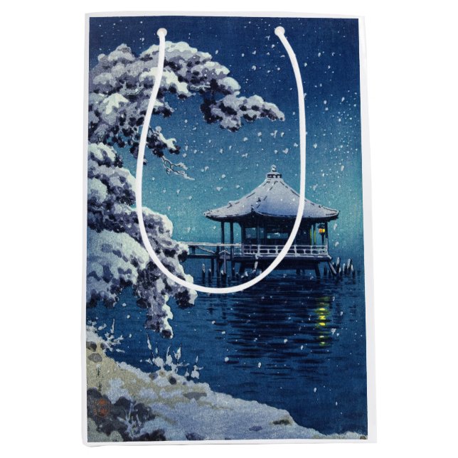 Tsuchiya Koitsu - Snow on the Ukimido at Katada Medium Gift Bag (Front)