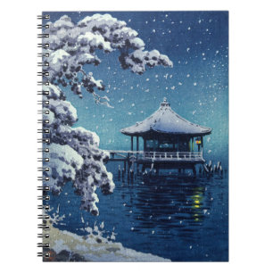 Tsuchiya Koitsu - Snow on the Ukimido at Katada Notebook
