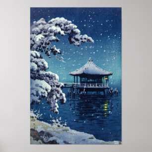 Tsuchiya Koitsu - Snow on the Ukimido at Katada Poster