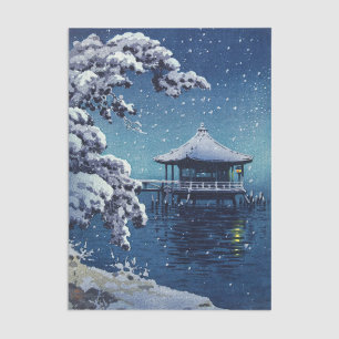 Tsuchiya Koitsu - Snow on the Ukimido at Katada Tissue Paper