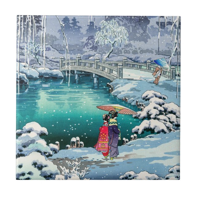 Tsuchiya Koitsu - Spring Snow at Maruyama Tile (Front)