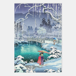 Tsuchiya Koitsu - Spring Snow at Maruyama Wrapping Paper Sheet