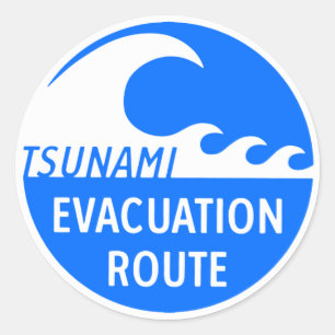Tsunami Evacuation Route Classic Round Sticker