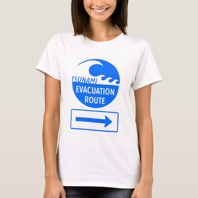 Tsunami Evacuation Route T-Shirt (Front)