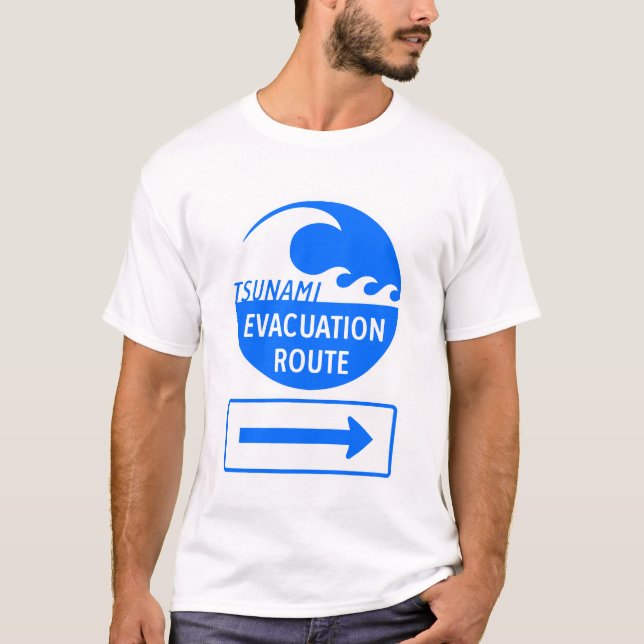 Tsunami Evacuation Route T-Shirt (Front)