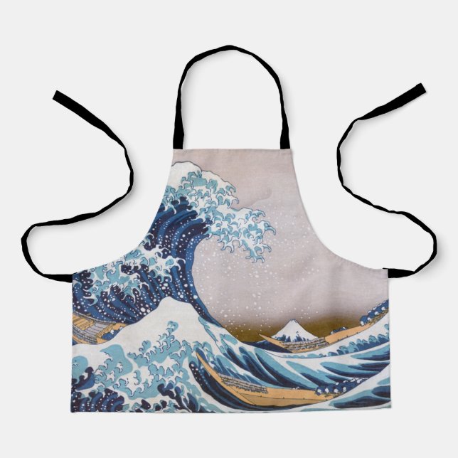 Tsunami Great Wave off Kanagawa Japan by Hokusai Apron (Front)