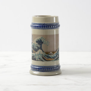Tsunami Great Wave off Kanagawa Japan by Hokusai Beer Stein