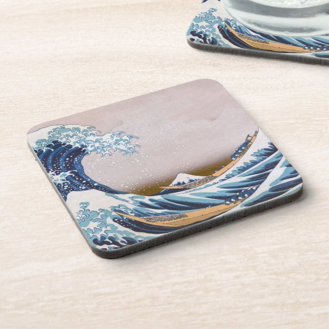 Tsunami Great Wave off Kanagawa Japan by Hokusai Coaster (Left Side)