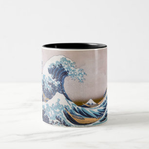 Tsunami Great Wave off Kanagawa Japan by Hokusai Two-Tone Coffee Mug