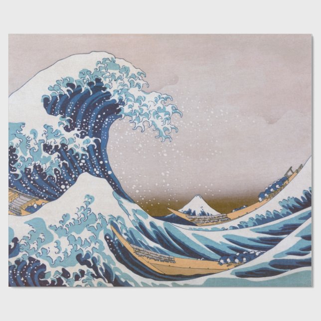 Tsunami Great Wave off Kanagawa Japan by Hokusai Wrapping Paper (Flat)