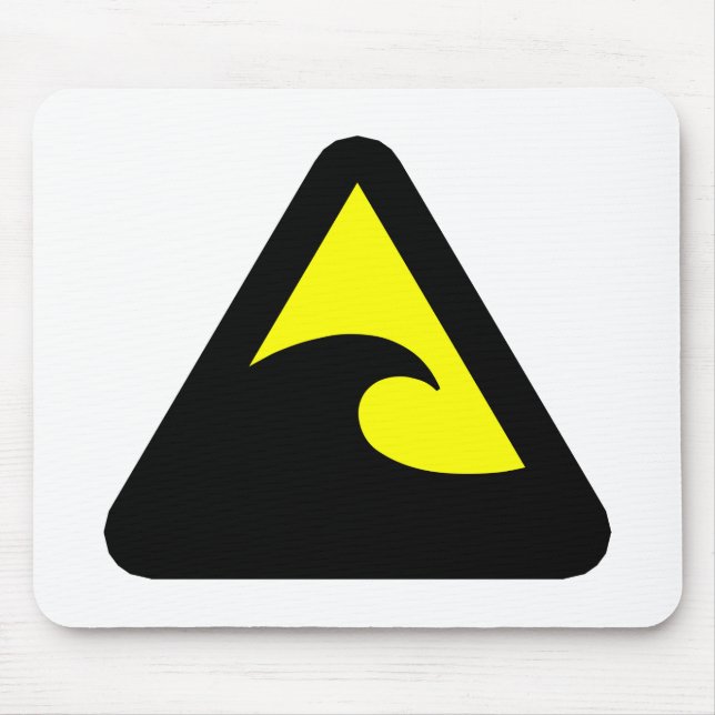 Tsunami Hazard Sign Mouse Pad (Front)
