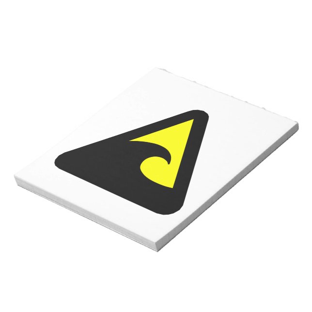 Tsunami Hazard Sign Notepad (Rotated)