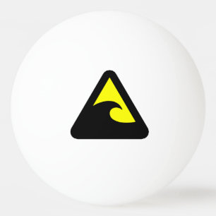 Tsunami Hazard Sign Ping Pong Ball