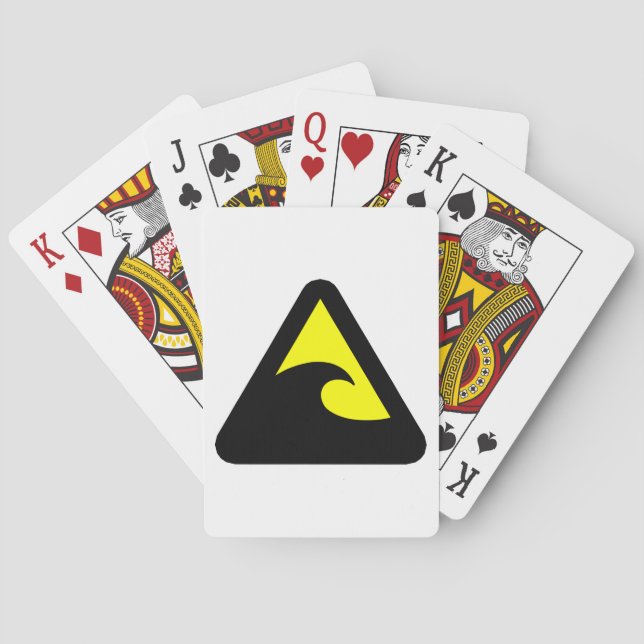 Tsunami Hazard Sign Playing Cards (Back)