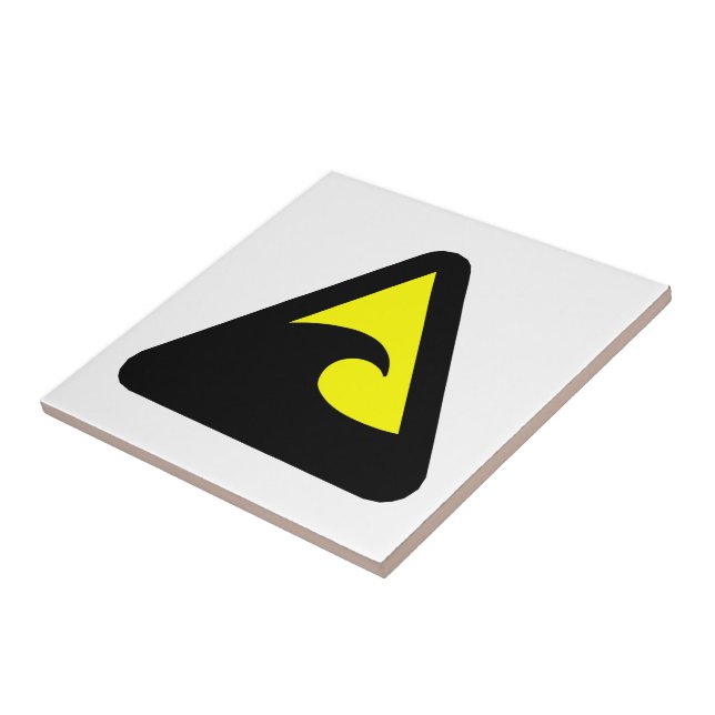 Tsunami Hazard Sign Tile (Side)