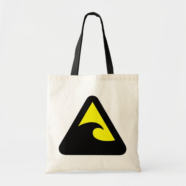 Tsunami Hazard Sign Tote Bag (Front)