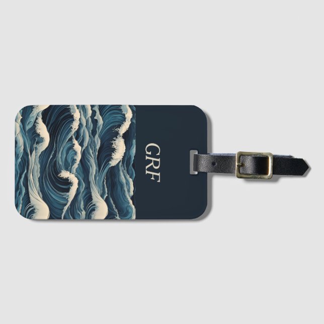 Tsunami Waves Luggage Tag (Front Horizontal)