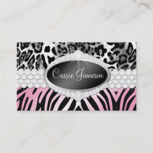 TT-Diamond Bliss Emblem Zebra Leopard  Photo Card