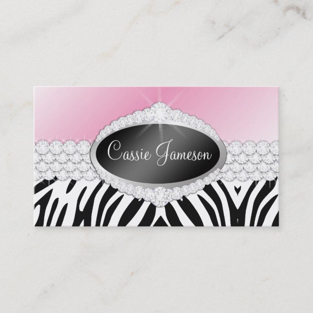 TT-Diamond Bliss Emblem Zebra Photo Card (Front)