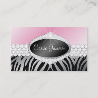TT-Diamond Bliss Emblem Zebra Silver Photo Card