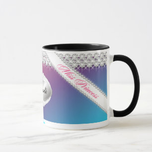 TT-Diamond Bliss Personalised Blonde Mug Blue