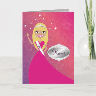 TT-Miss Beauty Princess Blonde   Congratz Card