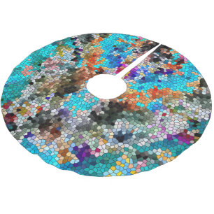 TTEQOTGCubismINV SGDRKDP BLUE Brushed Polyester Tree Skirt