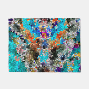 TTEQOTGCubismINV SGDRKDP BLUE Doormat