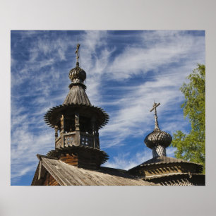 Ttraditional wooden Russian Orthodox church 4 Poster