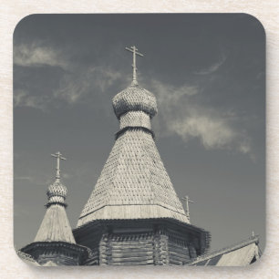 Ttraditional wooden Russian Orthodox church Coaster