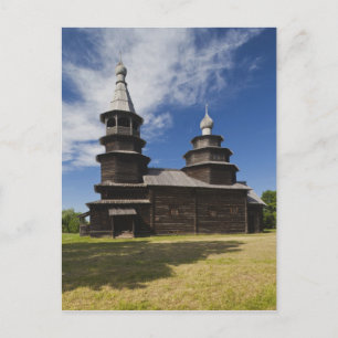 Ttraditional wooden Russian Orthodox church Postcard