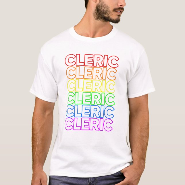 TTRPG Cleric Class Rainbow LGBT Pride T-Shirt (Front)