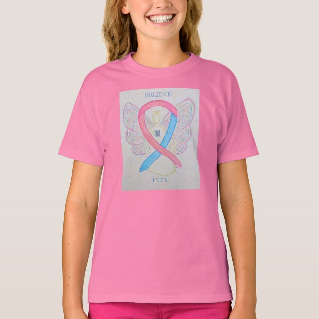 TTTS Pink/Blue Awareness Ribbon Angel Custom Shirt (Front)