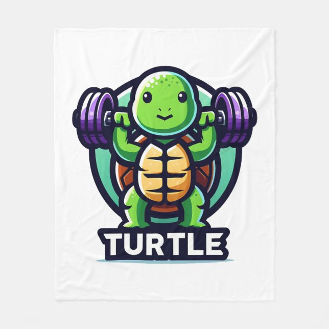 Tturtle squats funny fleece blanket (Front)