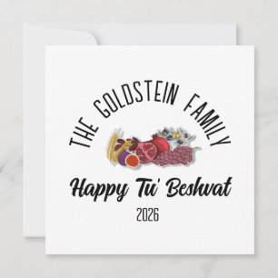 Tu beshvat Jewish Holiday Personalised Family Name Card